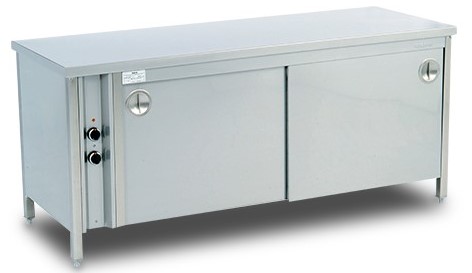 [HC1.8012A] HEATED CUPBOARD, ELC, PERFORATED MID SHELF, VENTILATED HEATING, ISOLATED BODY, BACKSPLASH