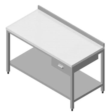 MARBLE TABLE WITH BOTTOM SHELF, 1 DRAWER