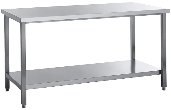 [ST1.7015A] WORK TABLE WITH BOTTOM SHELF AND UPSTAND