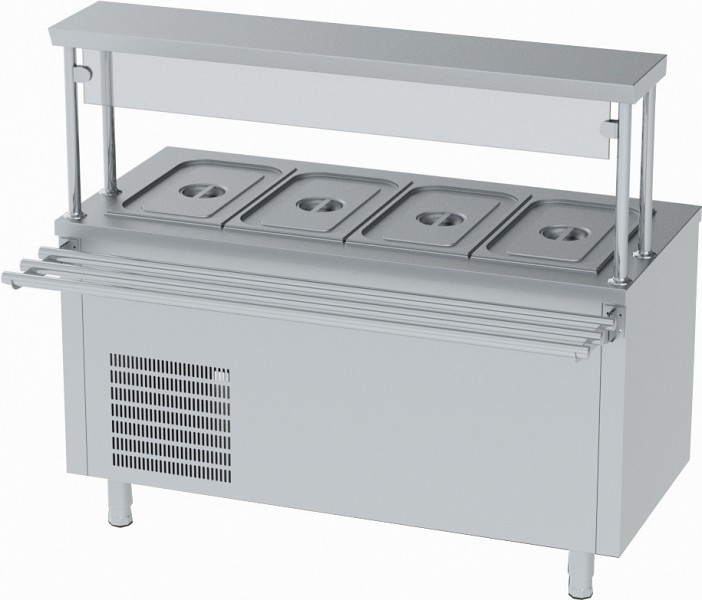 [SCA.7012] COLD SERVICE UNIT, 3GN1/1, ELECTRIC, ON CUPBOARD, W/TRAY SLIDER&SHELF