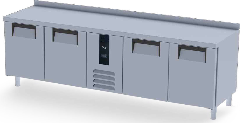 Refrigerator, Countertop, Monoblock, -2/+8 ˚C, 650 Lt, 4 Doors, AISI304