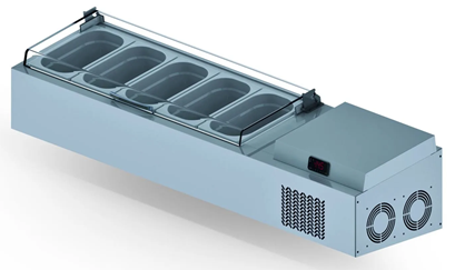 Garnitürlük, Set Üstü, Pleksi Kapaklı, +4/+10 ˚C, 6X GN 1/4-150