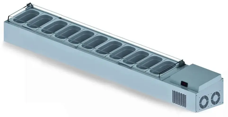 Garnitürlük, Set Üstü, Pleksi Kapaklı, +4/+10 ˚C, 12X GN 1/4-150