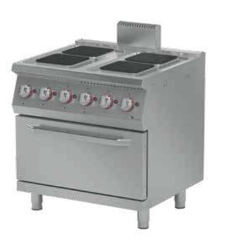 Range, Electric, W/oven, 4 Square Plate