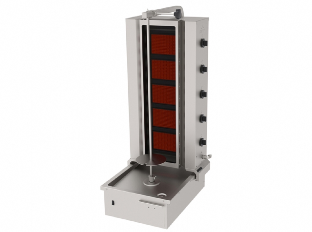 Doner Kebab Cooker, Gas, Bottom Motor Rotater, 5 Burners