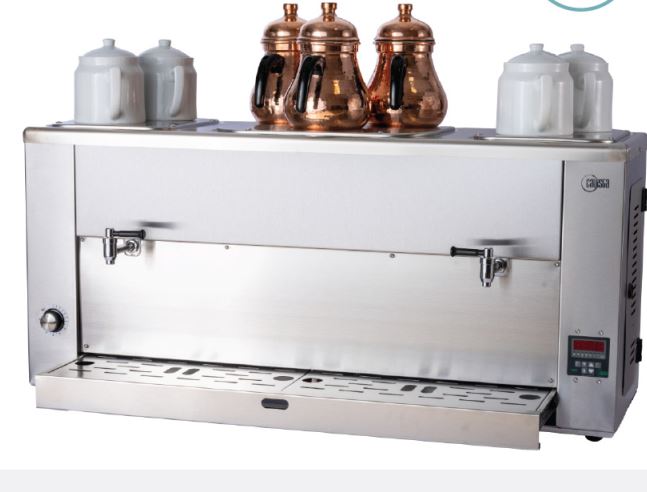 Çay Makinesi, Elektrikli,  Qacqar, 7 Demlikli, 49 Lt,  INOX