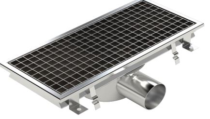 Yer Izgarası, Yandan Çıkışlı, Ortadan Sifonlu,  Derin Model, Paslanmaz Çelik, Eğimli