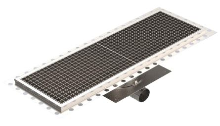 Floor Drain,  on Side Outlet,  Center Drain,  Shallow Model,  Sloped, Isolation Collar