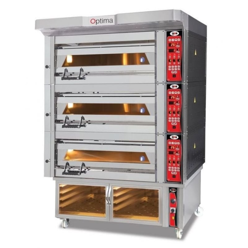 Patıserı Fırını, Elektrıklı, 3 Katlı , Her Kat 2 Adet 40×80 cm Tepsi, Altı Mayalama Kabinli