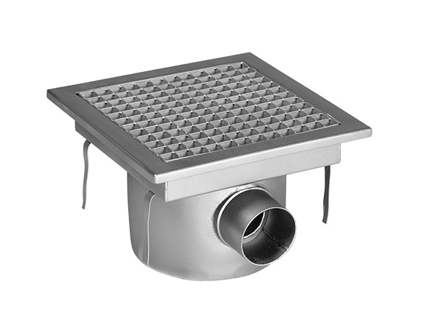 Floor Drain,  on Side Outlet, Center Drain