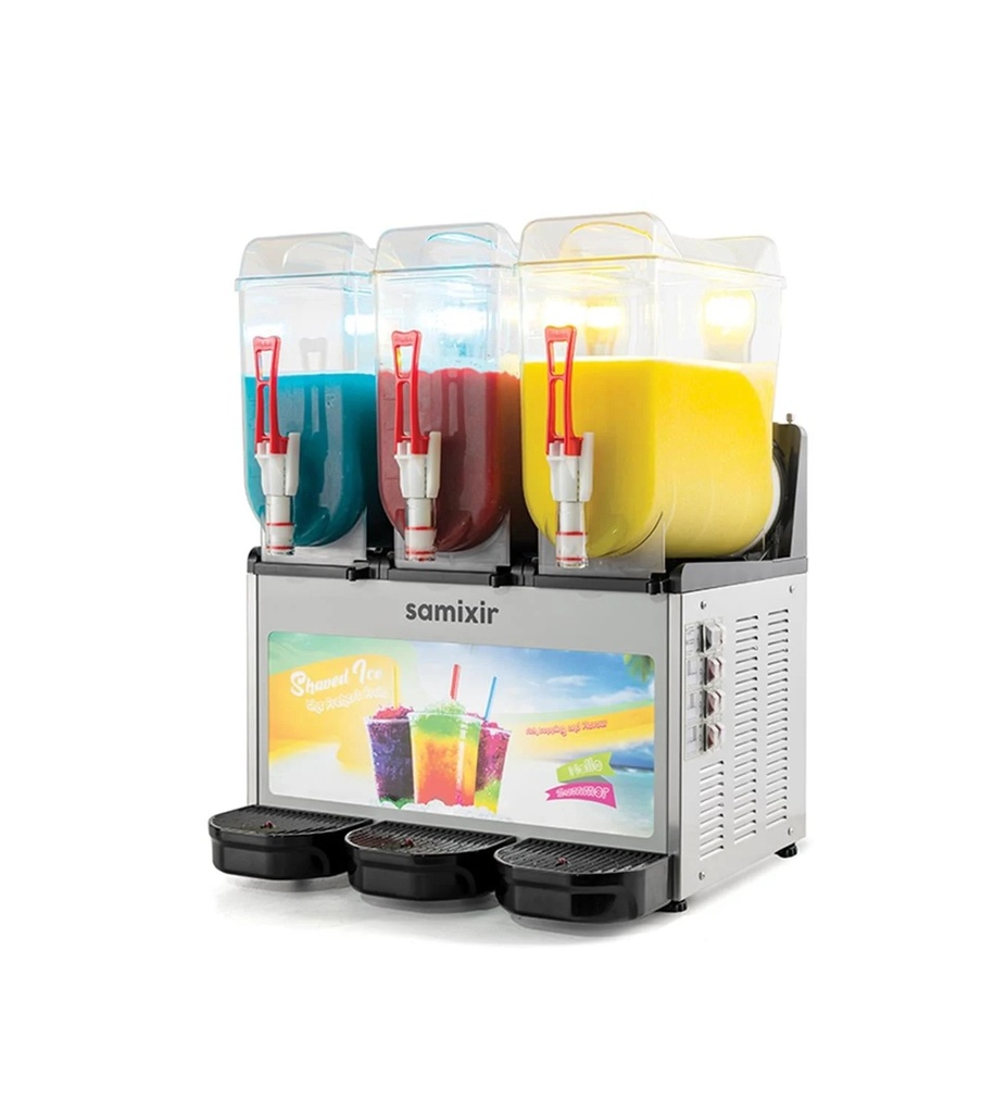 Slush Juice Dispenser, 12+12+12 Lt, Yellow