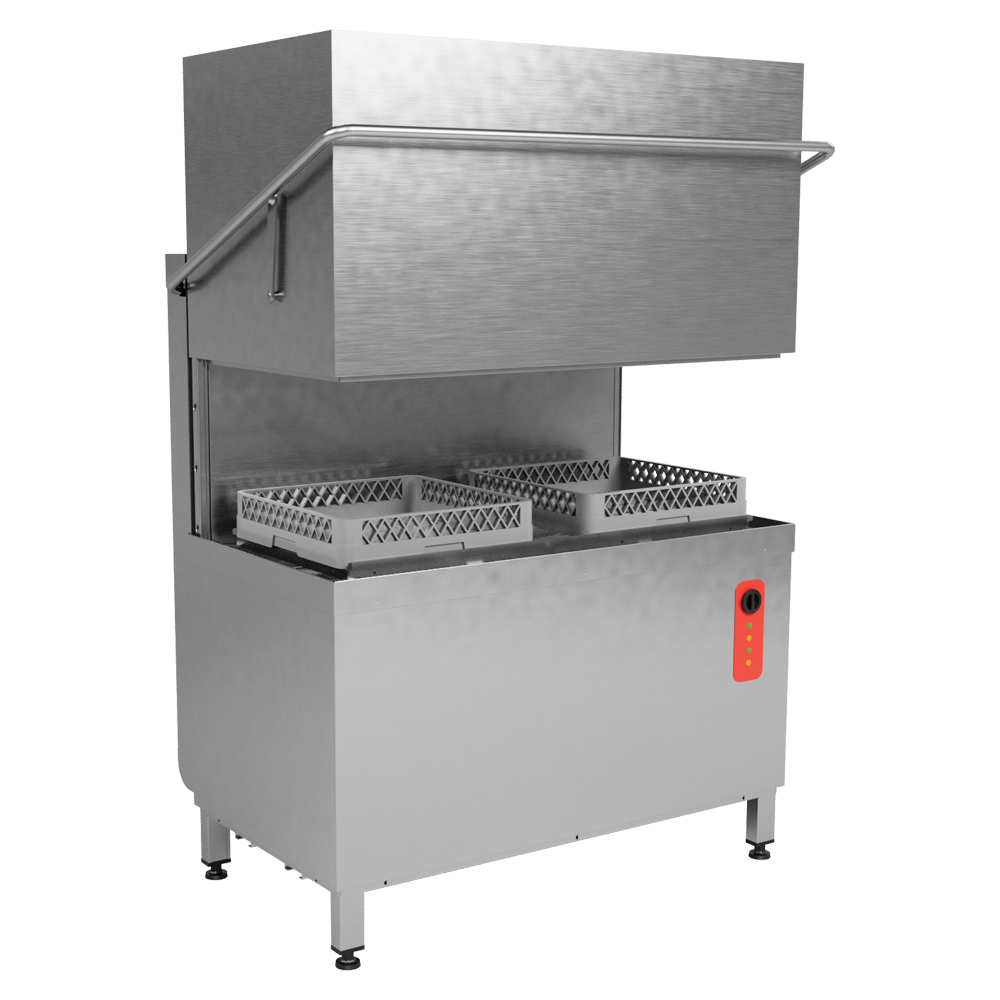 Dish Washer, Hood Type, Digital Control, 2000 Pl/h, with Drainage-Detergent-Rinser Pump