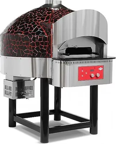 Pizza Fırını, Gazlı, Ø100 cm Döner Tabanlı, Ø30 cm 6 Pizza, 75 Pızza/saat
