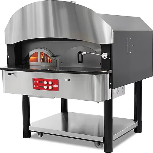 Pizza Oven, Gas and Wood, Rotating Ø100 cm Base, Ø30 cm 6 Pizzas, 75 Pizza/hour